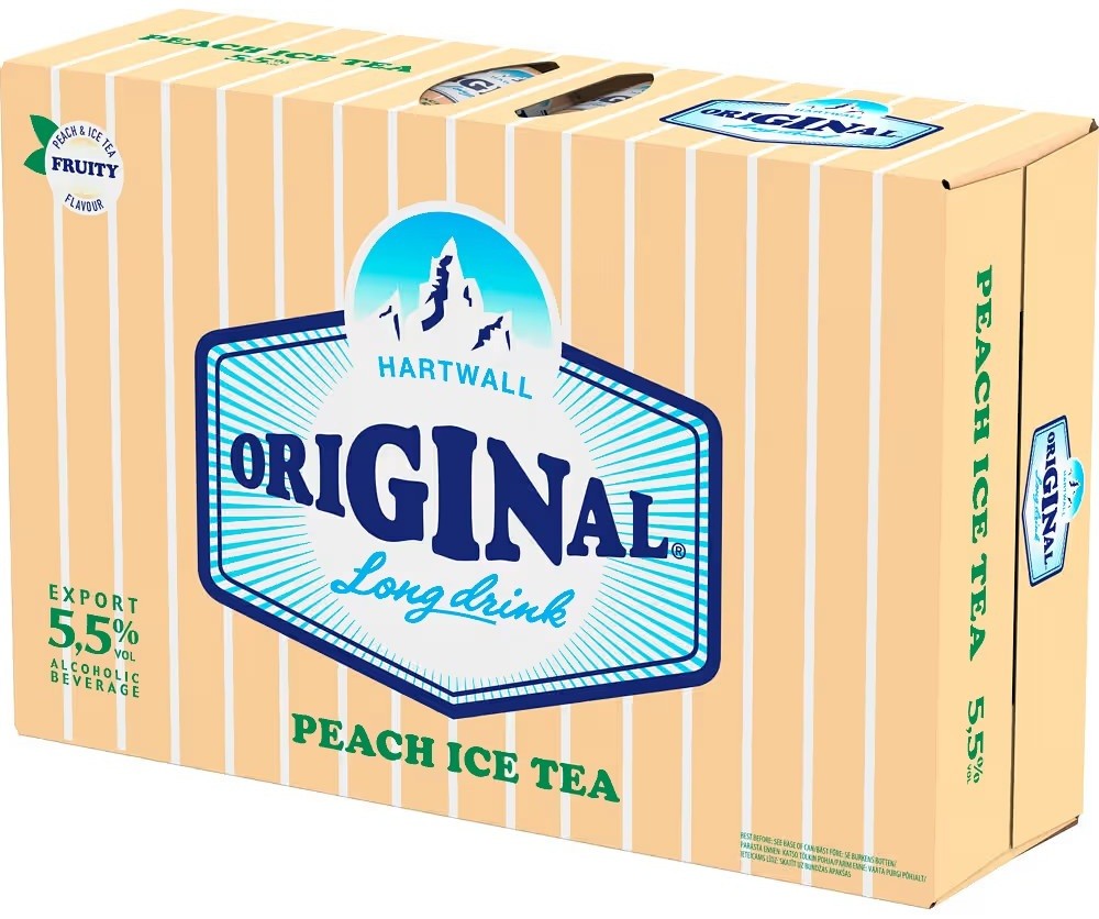 24x HARTWALL Original Gin Long Drink Peach Ice Tea 5.5% - 0.33l