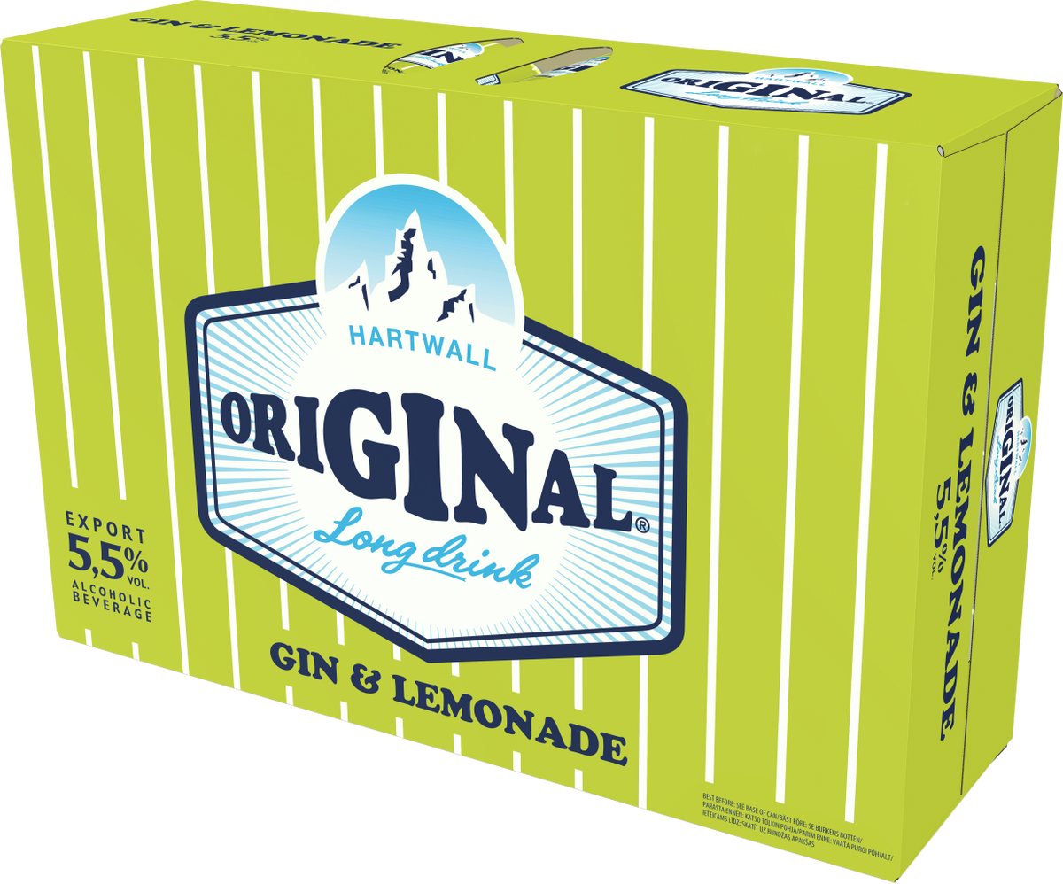 Hartwall Original Gin Long Drink Lemonade 5.5% 24 × 0.33 L | DRINKERO