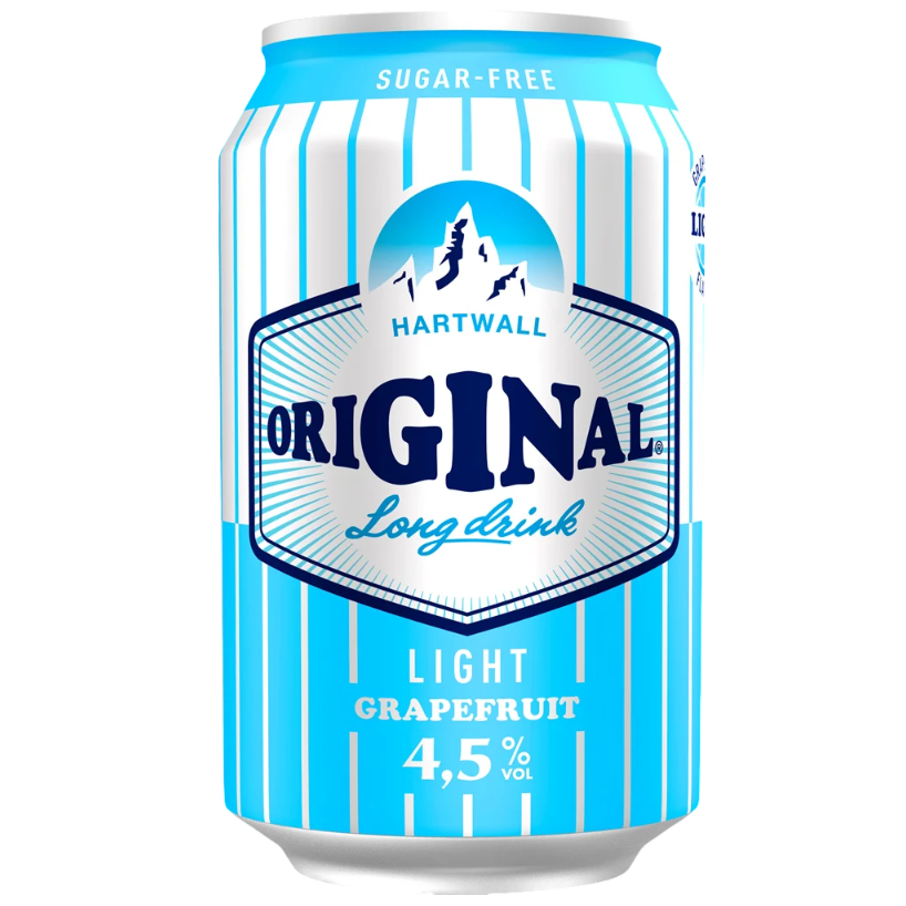 Hartwall Original Gin Long Drink Light Grapefruit 4.5% 0.33 L | DRINKERO