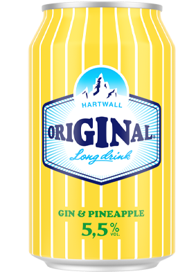 Hartwall Original Gin Long Drink Pineapple 5.5% 0.33 L | DRINKERO