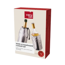 The Vacu Vin Active Coolers Wine &amp; Champagne Silver set