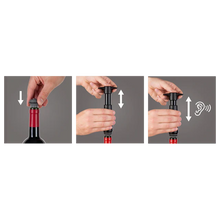 El conservador de vino Vacu Vin Original negro con 2 tapones