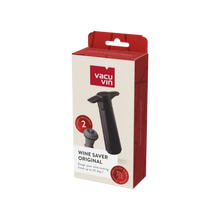 El conservador de vino Vacu Vin Original negro con 2 tapones