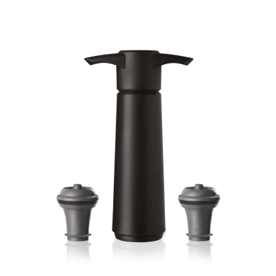 El conservador de vino Vacu Vin Original negro con 2 tapones