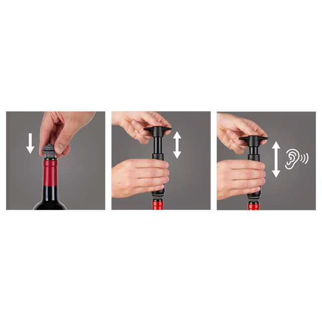 The Vacu Vin Wine Stoppers Grey Set of 2 | DRINKERO