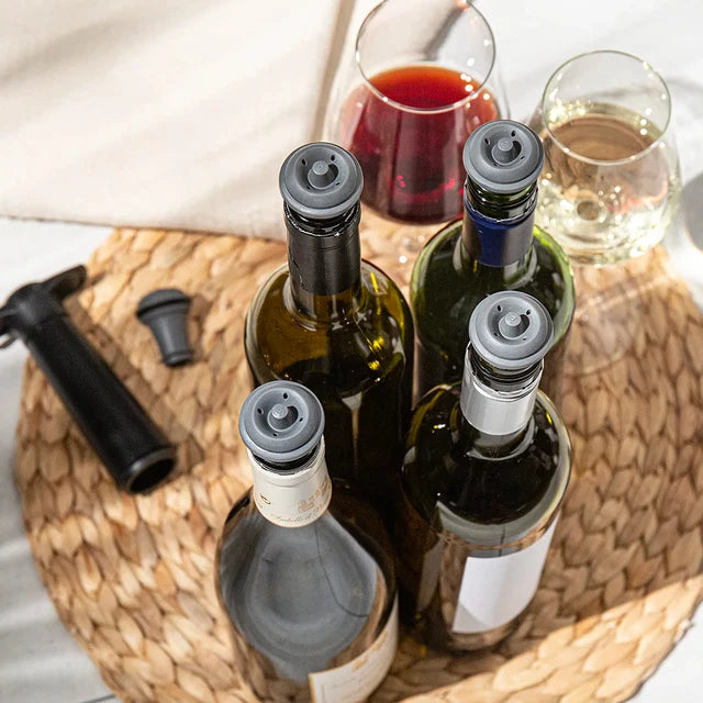 Die Vacu Vin Weinstopfen Grau im 2er-Set