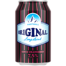 24x HARTWALL Original Gin Long Drink Black Label Cranberry Strong 7.5 % - 0.33l