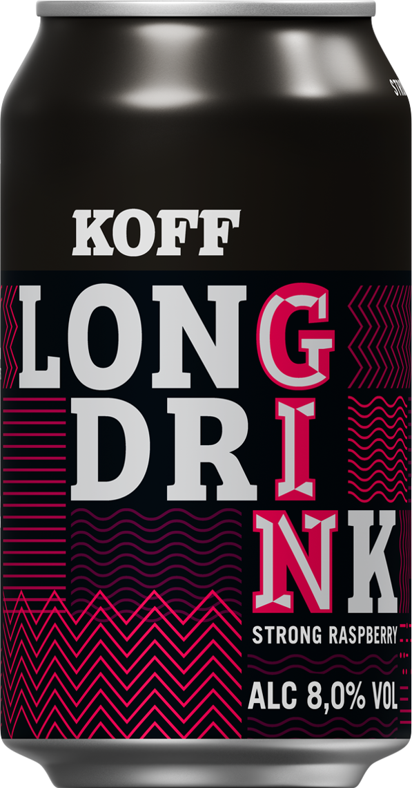24x KOFF Strong Raspberry Long Drink 8% - 0.33l