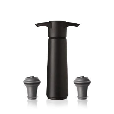 The Vacu Vin Original Wine Saver Black with 2 Stoppers | DRINKERO